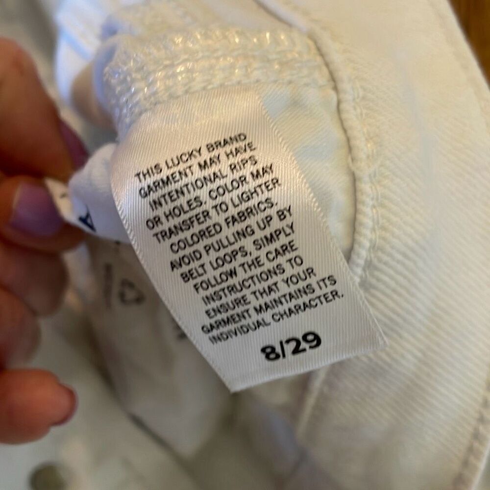 Lucky brand Ava mid rise crop white button fly jeans 29/8 - Picture 8 of 12